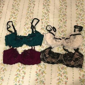 Lot of 4 Victoria's Secret NWT 32D Dream Angels Balconette Unlined Lace Bras